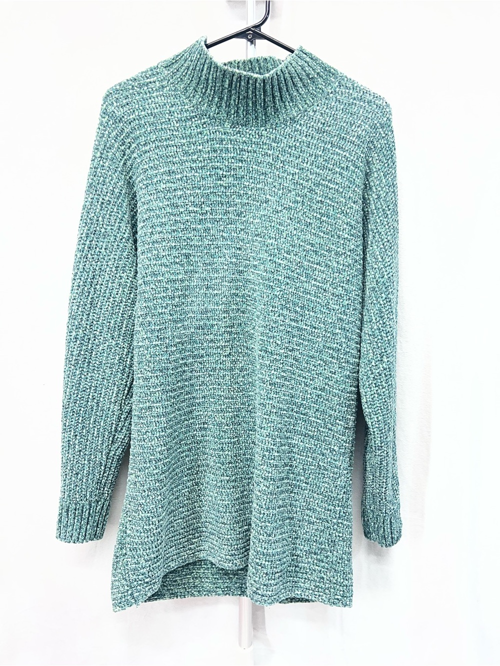 Terra & sky Women’s Cozy Mock Neck Knit Sweater in Teal/Green size 0X